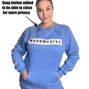 MandMcares Plus Size Sweater| Dialysis shirts with zipper| Hemodialysis clothing | Chemowear Chest Port Access Shirt for Men and Women 1XL