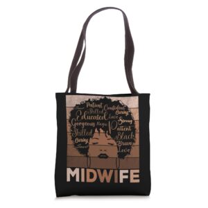 midwife appreciation afro american midwifery women tote bag