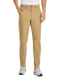 crz yoga men's all day comfy golf pants - 32" quick dry lightweight work casual trousers with pockets khaki sand 32w x 32l