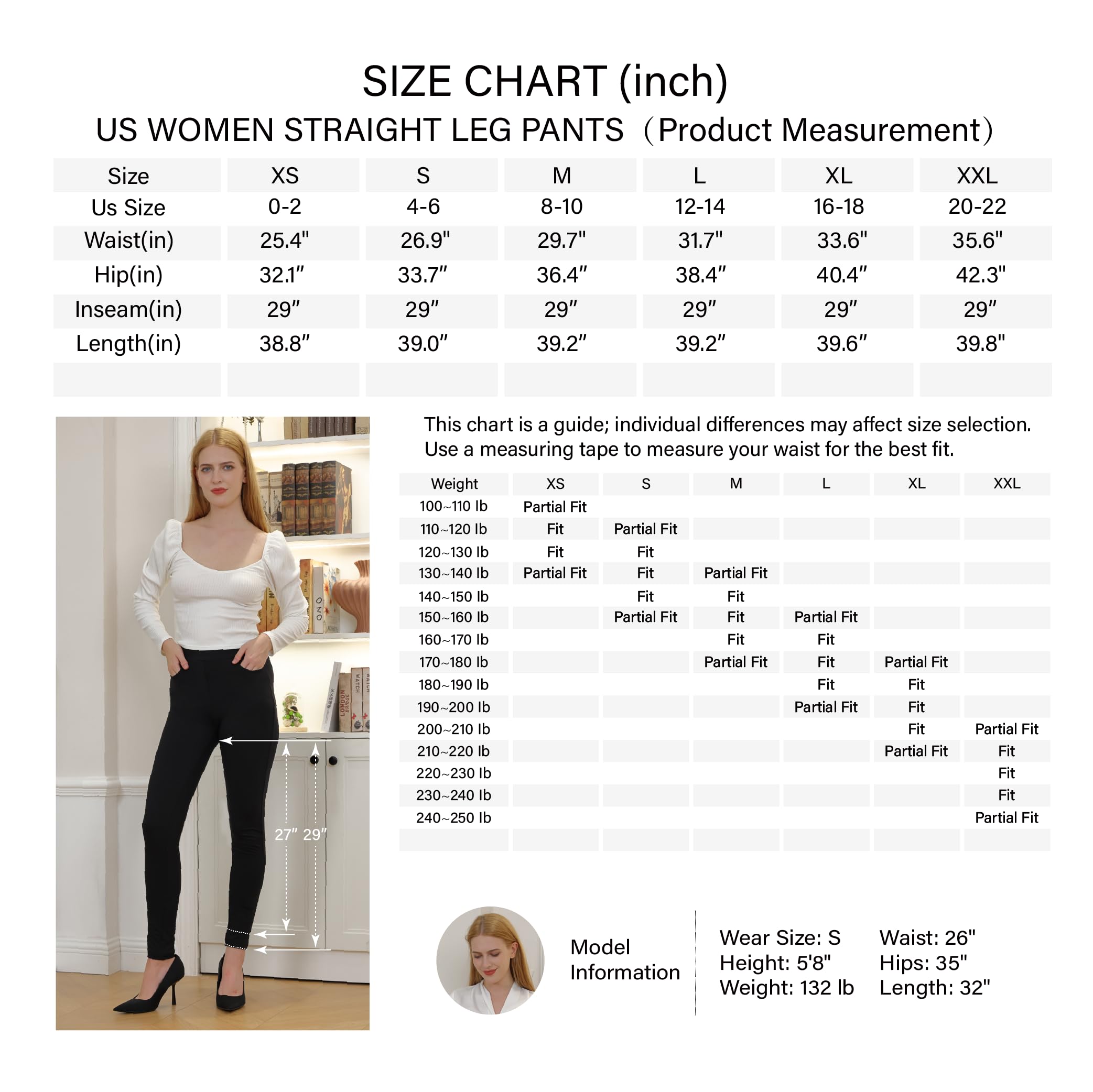 Bamans Black Dress Pants for Women Work Business Skinny Leg Pants Office Slacks Casual Tummy Control High Waisted Slim Fit Trousers