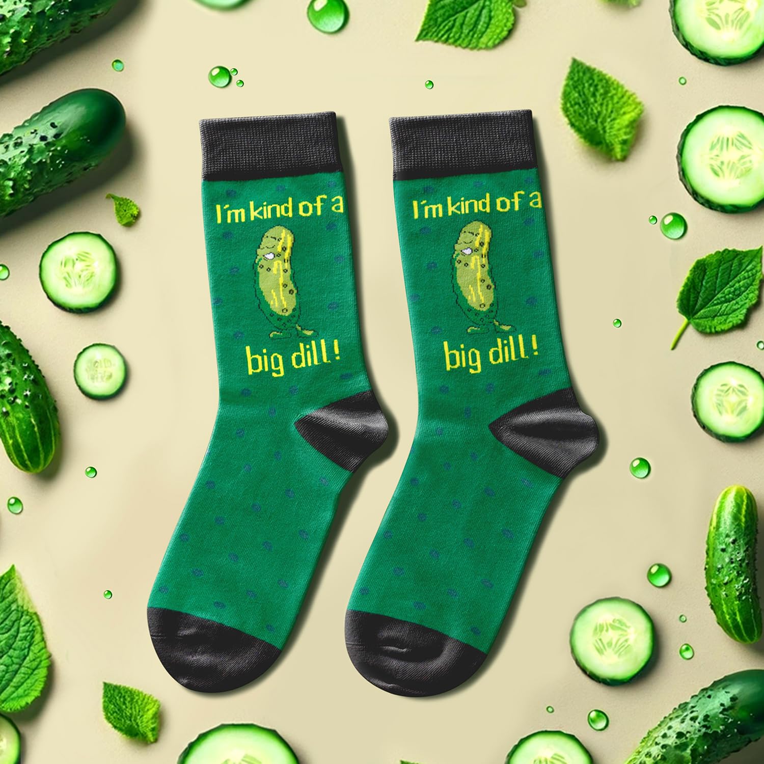 HAPPYPOP Funny Pickle Socks Mens Pickle Gifts, Pun Punny Socks, Food Socks 2 Pack