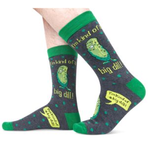 HAPPYPOP Funny Pickle Socks Mens Pickle Gifts, Pun Punny Socks, Food Socks 2 Pack