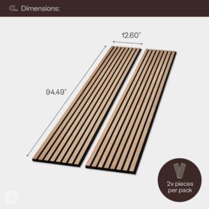 WVH Slatpanel Acoustic Wood Wall Panels (2 x 94.49” x 12.6”, Slatted Oak Veneer)