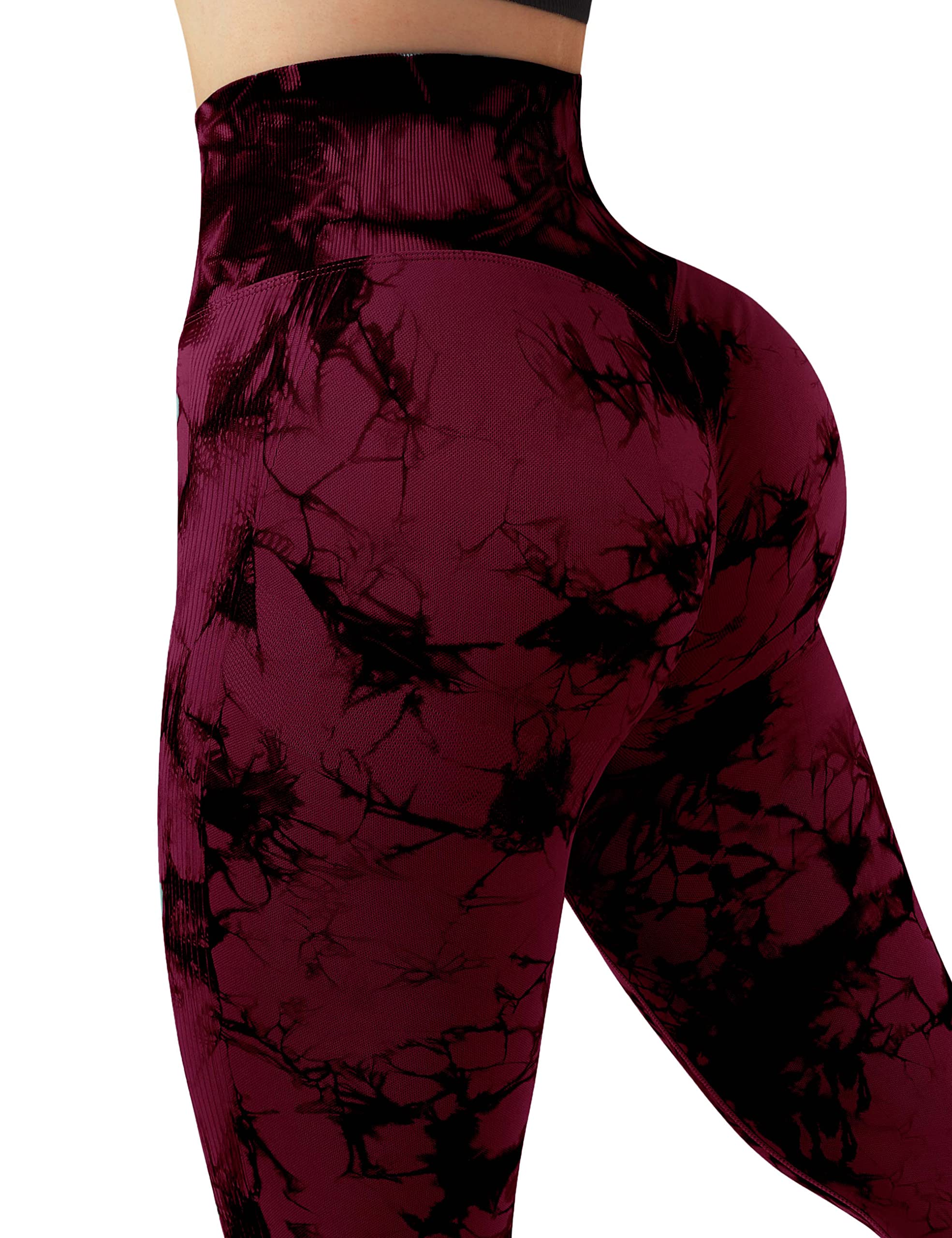 RXRXCOCO Women Scrunch Butt Lifting Leggings Seamless High Waisted Leggings Tummy Control Yoga Pants Compression Workout Tights X-Large Wine Red