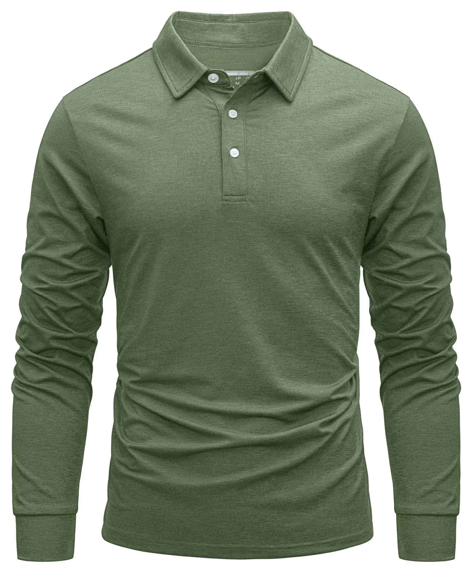 MAGCOMSEN Long Sleeve Polo Shirt Golf Shirts for Men Shirt for Men Spring Shirts Pique Polo Shirt Outdoor Shirts for Men Athletic Casual Shirts Army Green