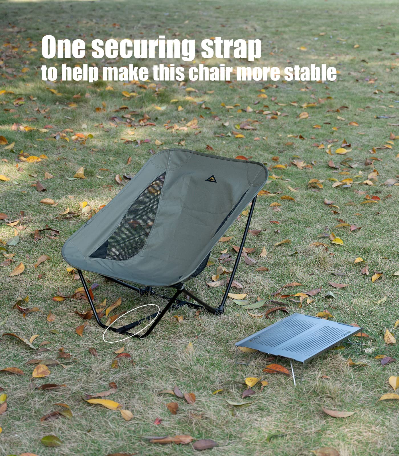 iClimb Low Ultralight Compact Camping Folding Chair with Side Pocket and Carry Bag (Green)