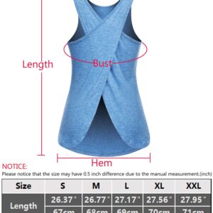 LYHNMW Women Casual Tank Tops Loose Fit Open Back Workout Athletic Yoga Runing Shirts 3Pack