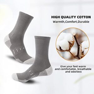 BUDERMMY Men's Cotton Moisture Wicking Heavy Cushion Crew Work Socks,6-12, 6Pairs (US, Numeric, 6, 9, Regular, Tall, black 1)