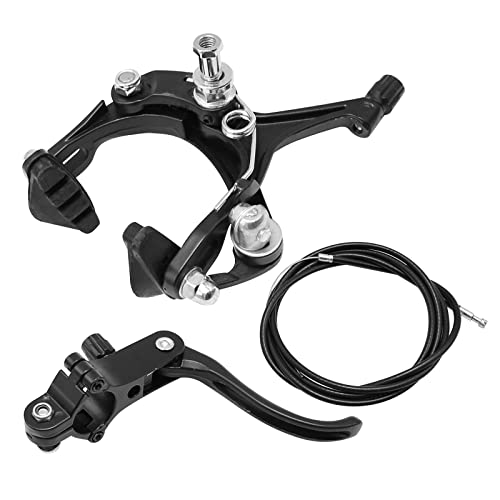 VIKKSAER Rear Bike Brake Kit, Side Pull Brake Set Road Bicycle Caliper Brake Kit, Includes Callipers Levers Cables, Black