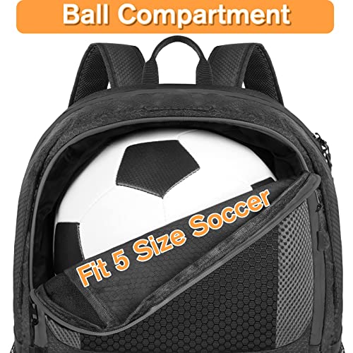 YOREPEK Soccer Backpack, Lightweight Soccer Bag with Ball Holder for Boys Girls Kids, Water resistant Sport Equipment Bags Fit Basketball Volleyball Football Accessories to Match Training