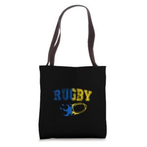 rugby supporter ball nations ukraine tote bag