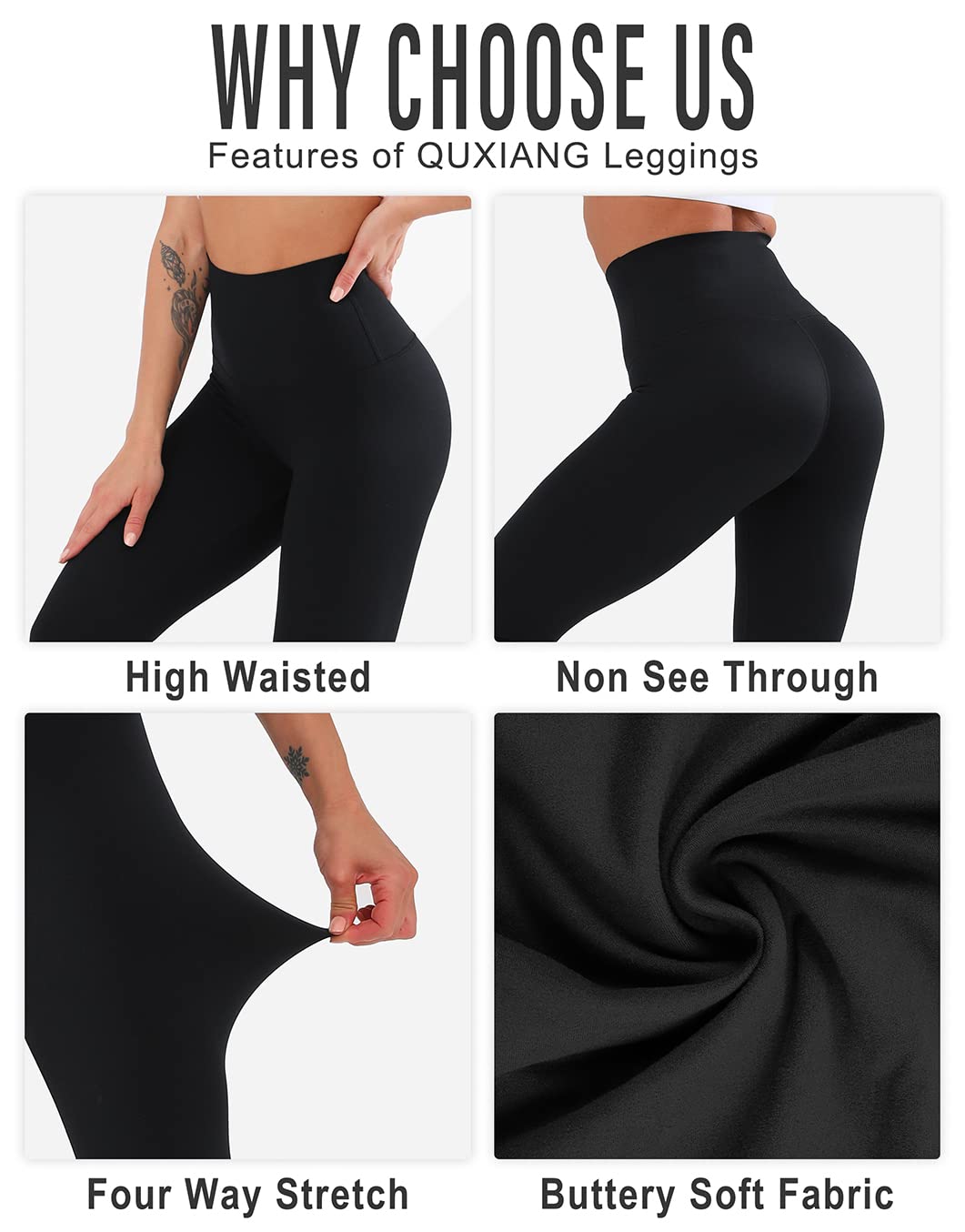 3 Pack High Waisted Leggings for Women No See Through Yoga Pants Tummy Control Leggings for Workout Running Buttery Soft (Pocket Black/Black/Black, L/XL)