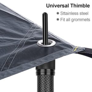 Telescoping Tarp Poles, Replacement Canopy Adjustable Carbon Fiber Rods Set of 2, Portable & Lightweight Tent Tarps for Awning, Outdoor Camping, Hiking 3M