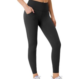 3 Pack High Waisted Leggings for Women No See Through Yoga Pants Tummy Control Leggings for Workout Running Buttery Soft (Pocket Black/Black/Black, L/XL)