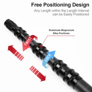 Telescoping Tarp Poles, Replacement Canopy Adjustable Carbon Fiber Rods Set of 2, Portable & Lightweight Tent Tarps for Awning, Outdoor Camping, Hiking 3M