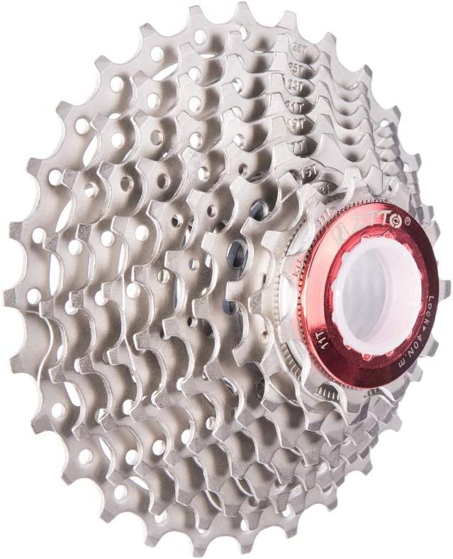 ZTTO MTB Road Bike Cassette 10 Speed Mountain Bike Freewheel 10S 11-25T/28T/30T/34T/36T Bicycle Sprocket (Silver 11-28T)