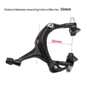 VIKKSAER Rear Bike Brake Kit, Side Pull Brake Set Road Bicycle Caliper Brake Kit, Includes Callipers Levers Cables, Black