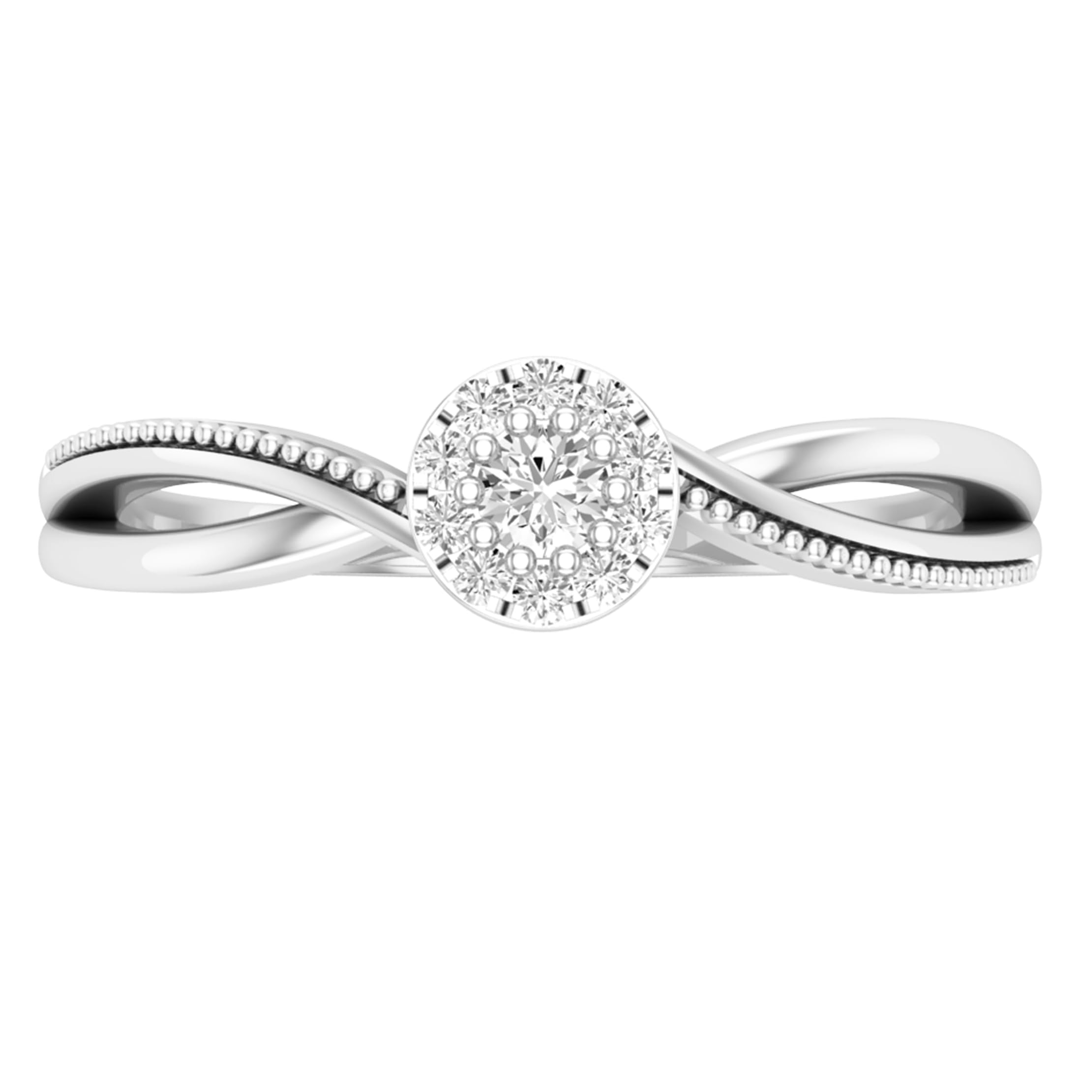 Dazzlingrock Collection 0.10 Carat (ctw) Round White Diamond Women Cluster Flower Promise Ring 1/10 CT, Sterling Silver, Size 7