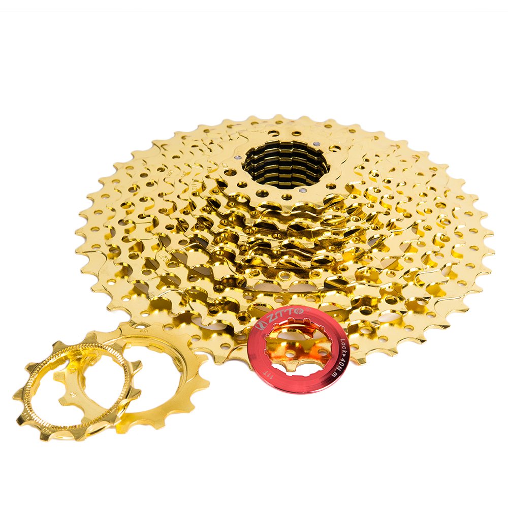 ZTTO MTB Cassette 10 Speed Mountain Bike Freewheel Gold 10S 11-36T/42T Bicycle Sprocket (Gold 11-42T)