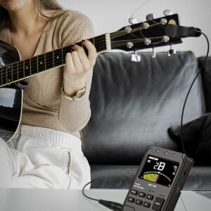 LEKATO Metronome Tuner, Rechargeable 3 In 1 Digital Metronome with TAP Tempo, Woman Vocal Counts, Tuner Tone Generator for Guitar Bass Violin Ukulele Chromatic for All Instruments