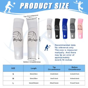 Yinder 3 Pairs Sports Volleyball Arm Sleeves for Youth Volleyball Wrist Guard Protection Pads and Thumbhole(Small,Gray, White, Pink)