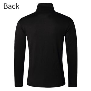 Men Slim Fit Lightweight Long Sleeve Pullover Top Turtleneck T-Shirt(Red & Black,2XL)