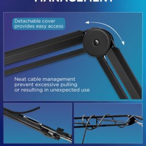 InnoGear Mic Boom Arm Microphone Stand Cable Management for Blue Yeti FIFINE AM8 K669B HyperX QuadCast S SoloCast AT2020 Shure SM7B MV7 and Other Microphone