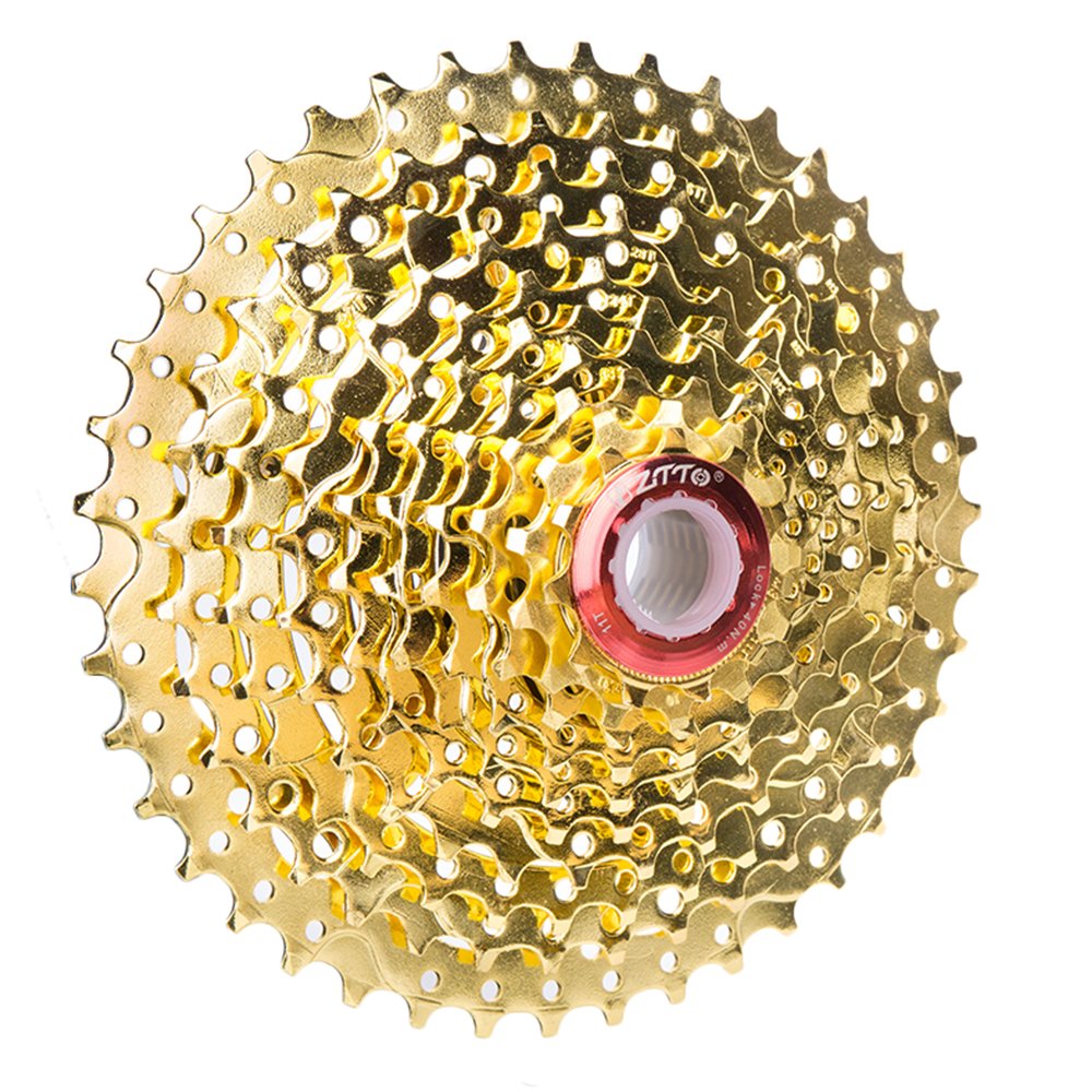 ZTTO MTB Cassette 10 Speed Mountain Bike Freewheel Gold 10S 11-36T/42T Bicycle Sprocket (Gold 11-42T)