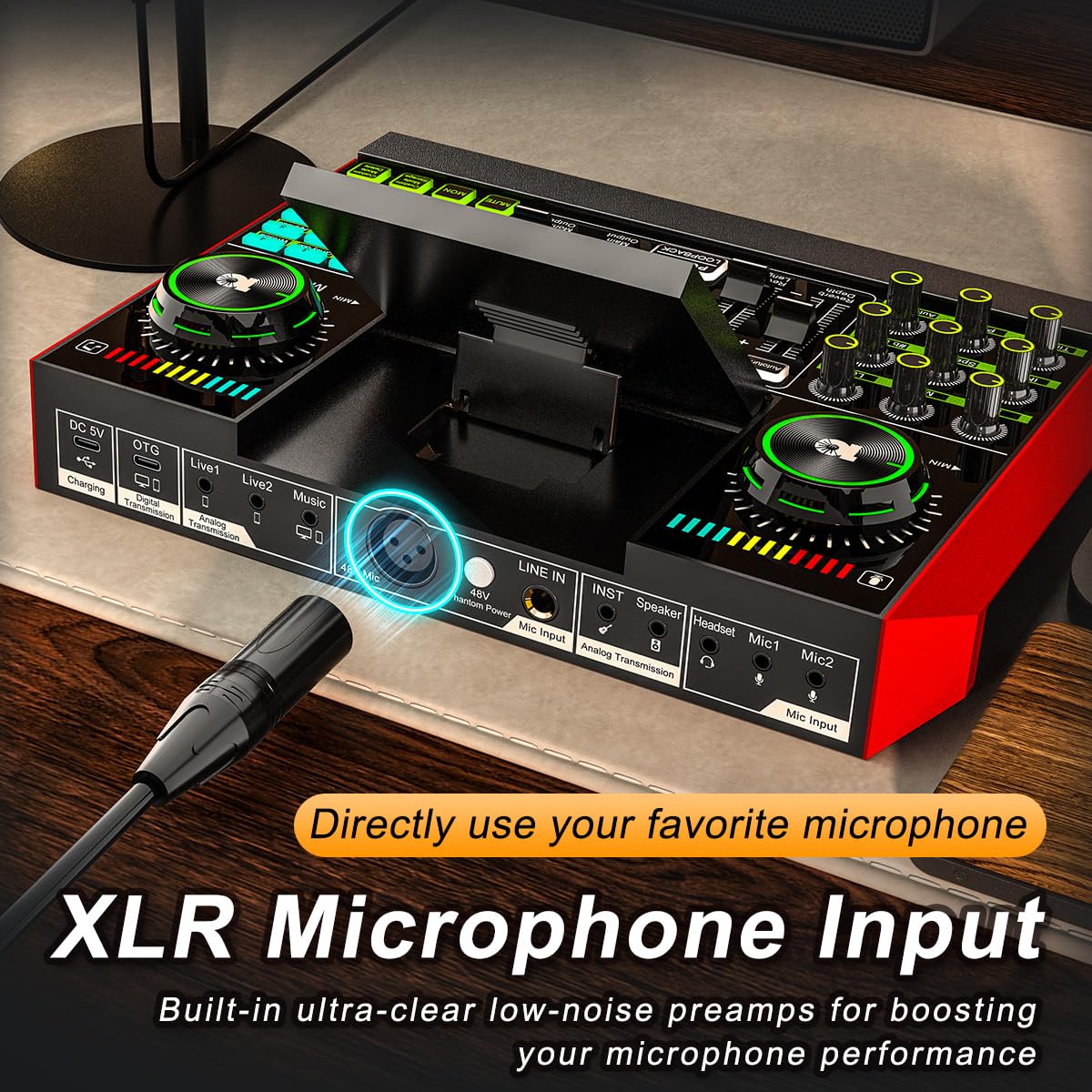 Podcast Equipment Bundle USB Audio Interface with Mixer, Multi-Channel Sound Board Voice Changer, Studio All-in-one XLR DJ Mixer for Phone PC Tik Tok Content Creator Kit Live Streaming Recording