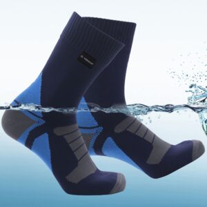 IZL waterproof Waterproof Socks, Womens Socks for Wading Fishing Neoprene Socks for Men Hiking Running Camping Trekking 1 Pair X-Small Navy Blue