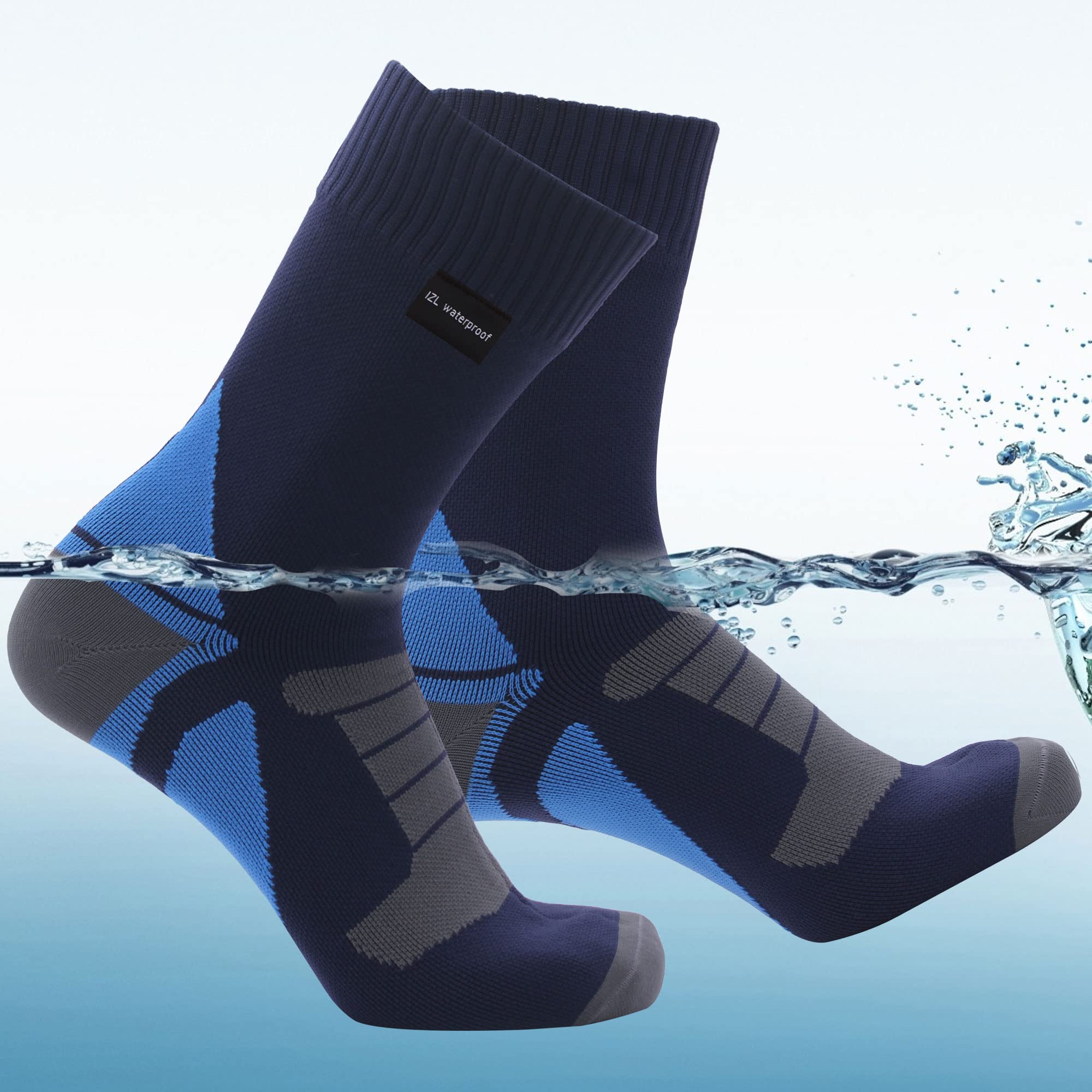 IZL waterproof Waterproof Socks, Womens Socks for Wading Fishing Neoprene Socks for Men Hiking Running Camping Trekking 1 Pair X-Small Navy Blue