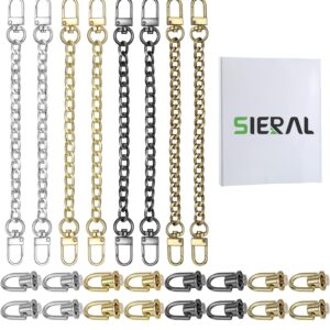 24 Pcs Purse Chain Strap D Ring Rivets Set Flat Purse Strap Extender Replacement Crossbody Chain Metal D Ring Stud Screw Post Head Buttons Handbag Chains Accessories for DIY Wallet Shoulder Bag