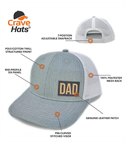 CRAVE HATS Dad Hat, Dad Trucker Hat, Dad Gifts, Dad Hat for Men, New Dad Hat (Gray/White)