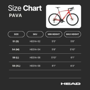 Head Pava 22 Speed Aluminum Road Bicycle with Carbon Fork in 4 Sizes