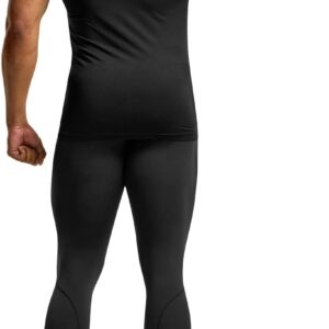 ATHLIO Men's Cool Dry Short Sleeve Compression Shirts, Sports Baselayer T-Shirts Tops, Athletic Workout Shirt, 3pack Tops Black/Black/Black, Small