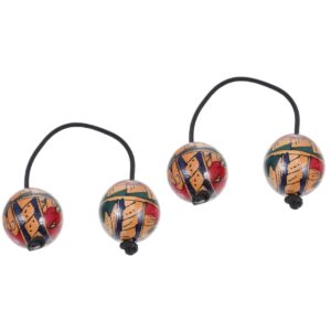 2 Pieces Premium African Shaker Kashaka Instrument Handheld Sand Ball Shaker Percussion