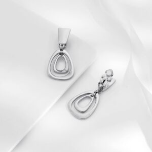 Silver Geometry Drop Clip On Earrings for Women Clip Earrings Fashion Earrings