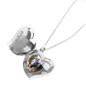 Amour Heart Pill Necklace,Polished Heart Locket with Strong Magnetic Closure,Medication Necklace,Heart Locket Necklace with 26 Inches Chain, No Gemstone