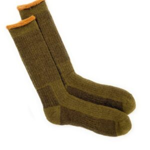 WARRIOR ALPACA SOCKS - Heavy-Duty Terry Lined Endurance Alpaca Socks (Mountain Green/Gold, Large)