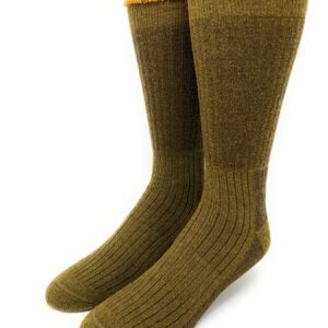 WARRIOR ALPACA SOCKS - Heavy-Duty Terry Lined Endurance Alpaca Socks (Mountain Green/Gold, Large)