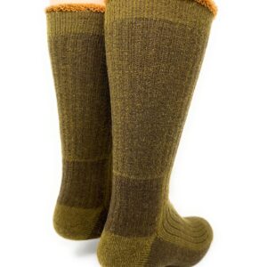 WARRIOR ALPACA SOCKS - Heavy-Duty Terry Lined Endurance Alpaca Socks (Mountain Green/Gold, Large)