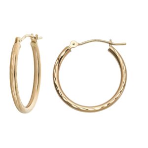 mazzeri 14k gold hoop earrings for women and men - diamond-cut design, hypoallergenic, made in the usa, gold hoop earrings 14k real gold (22mm)