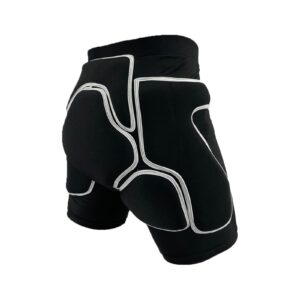 padded shorts for men, butt pads for skating, padded compression tights for rugby, bike, ski, baseball, contacts sports(s, grey)