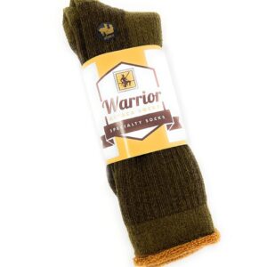 WARRIOR ALPACA SOCKS - Heavy-Duty Terry Lined Endurance Alpaca Socks (Mountain Green/Gold, Large)