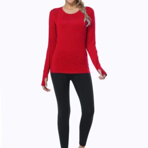 CADMUS Quick-Drying Running Long Sleeve Shirt for Women Workout Shirts,Black, Grey, Red,X-Large