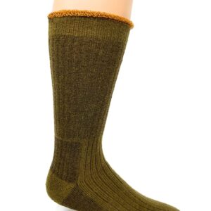 WARRIOR ALPACA SOCKS - Heavy-Duty Terry Lined Endurance Alpaca Socks (Mountain Green/Gold, Large)