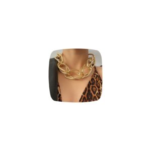 buajiubua chunky choker necklaces for women men collar(gold)