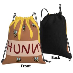 Larklitz The Hunny Pot Drawstring Backpacks Gym Bags Sport Storage Goodie Cinch Bag One Size