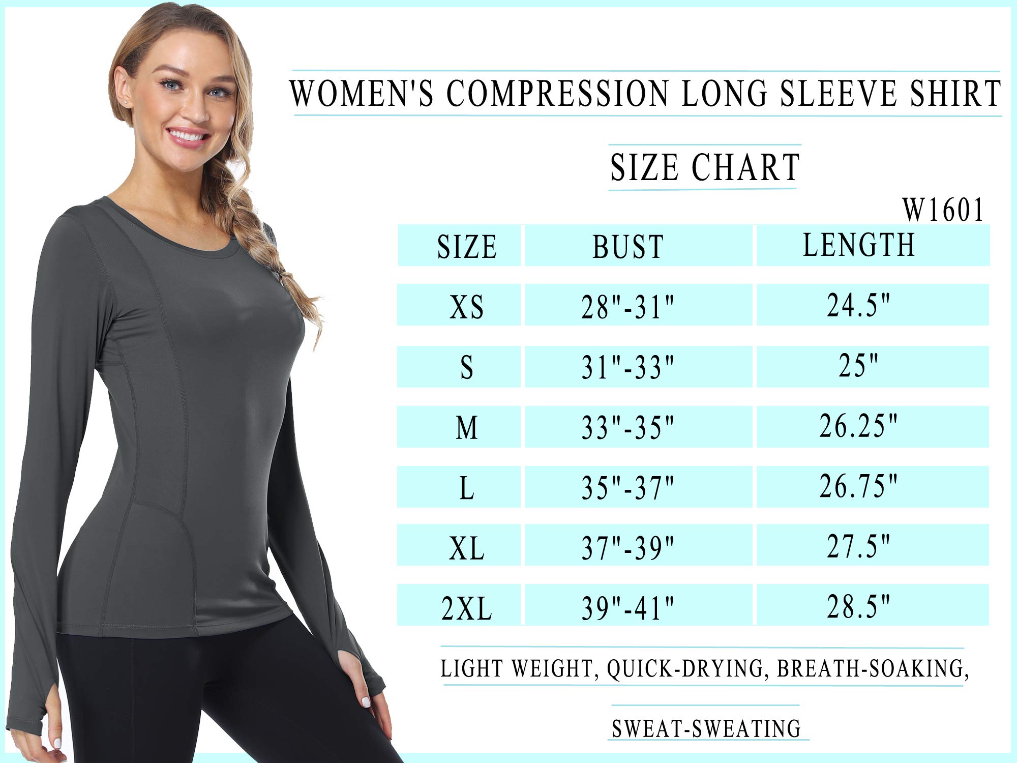 CADMUS Quick-Drying Running Long Sleeve Shirt for Women Workout Shirts,Black, Grey, Red,X-Large