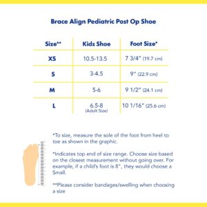 Brace Align Pediatric Children’s Square Toe Post Op Shoe For Kids and Youth- HCPCS L3260- For Broken or Fractured Foot or Toe, Post Surgical, Soft Tissue Injury- Left or Right Foot